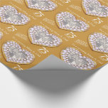 75th wedding anniversary parents photo wrap wrapping paper<br><div class="desc">75th wedding anniversary wrapping paper in golden yellow tones. Personalise this anniversary paper with your own photo and parent's name and anniversary year. Currently reads To a amazing Mum & Dad Happy wedding anniversary 75 years. Beautiful liquid gold effect with diamonds in a heart shape printed graphics 75th Wedding Anniversary...</div>