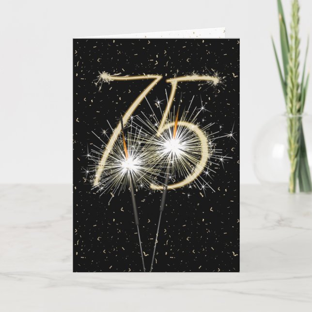 75th wedding anniversary sparklers card (Front)