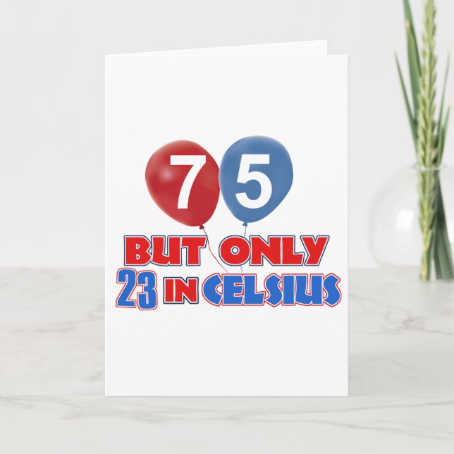 75th year old birthday designs card (Front)