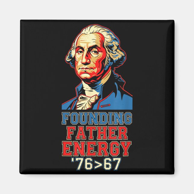 76 67 George Washington Founding Father History Fu Magnet (Front)