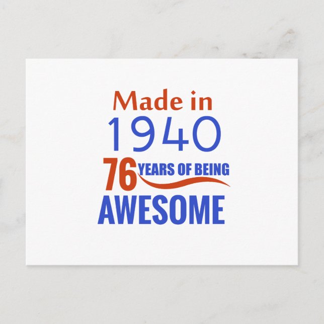 76 birthday design postcard (Front)