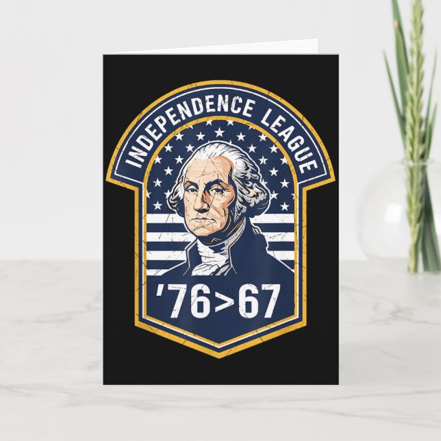 76 Greater Than 67 George Washington History Fun M Card (Front)