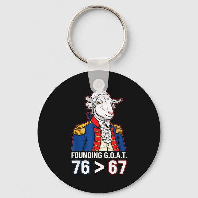 76 Greater Than 67 George Washington History Fun M Key Ring (Front)