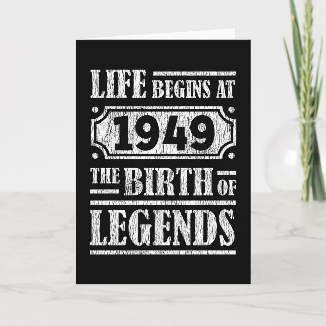 76 Year Old 1949 Birth Of Legend 76th Birthday Card (Front)