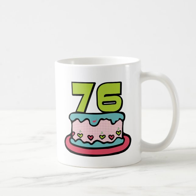 76 Year Old Birthday Cake Coffee Mug (Right)