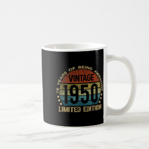 76 Year Old Vintage 1950 Limited Edition 76th Birt Coffee Mug