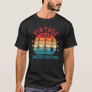 76 Years Old 76Th Birthday Vintage 1946 Guitar Lov T-Shirt