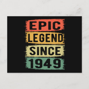 76 Years Old Bday 1949 Epic Legend 76th Birthday Postcard