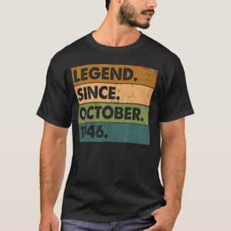 76 Years Old Legend Since October 1946 76th Birth T-Shirt