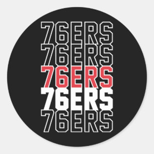 76ers classic round sticker