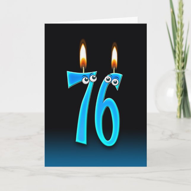 76th Birthday Candles Card (Front)