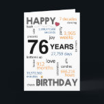 76th Birthday Card<br><div class="desc">Birthday Card Inside: May your special day be filled with joy, laughter, and unforgettable moments that you can cherish for years to come. Wishing you all the happiness in the world on your birthday and always! Description: Let's commemorate the incredible 76th birthday milestone with our delightful Happy 76th Birthday card!...</div>