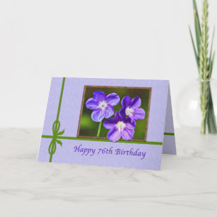 76th Birthday Card with Purple Violas
