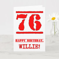 76th Birthday: Fun, Red Rubber Stamp Inspired Look