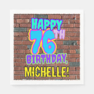 76th Birthday ~ Fun, Urban Graffiti Inspired Look Napkin