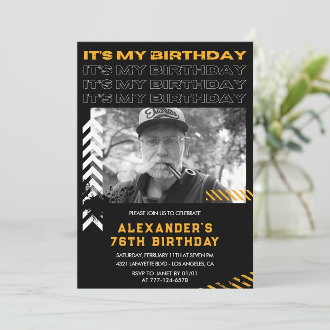 76th birthday invitations Men Photo Spray paint (Standing Front)