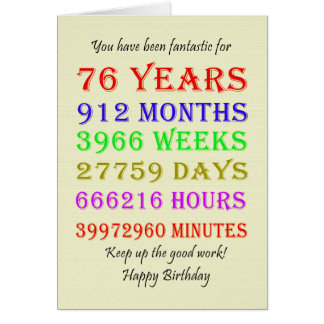 76th Birthday Milestones