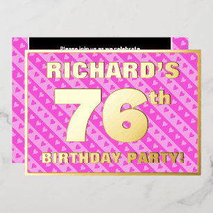 76th Birthday Party — Fun Pink Hearts and Stripes