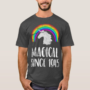 76th birthday, vintage unicorn, Magical since 1945 T-Shirt