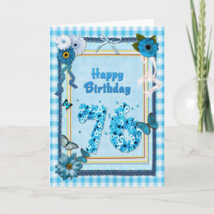 76th Birthday with a scrapbook effect Card