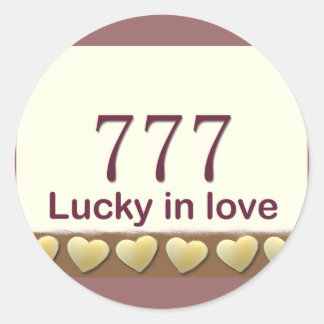 777 Lucky in love Classic Round Sticker