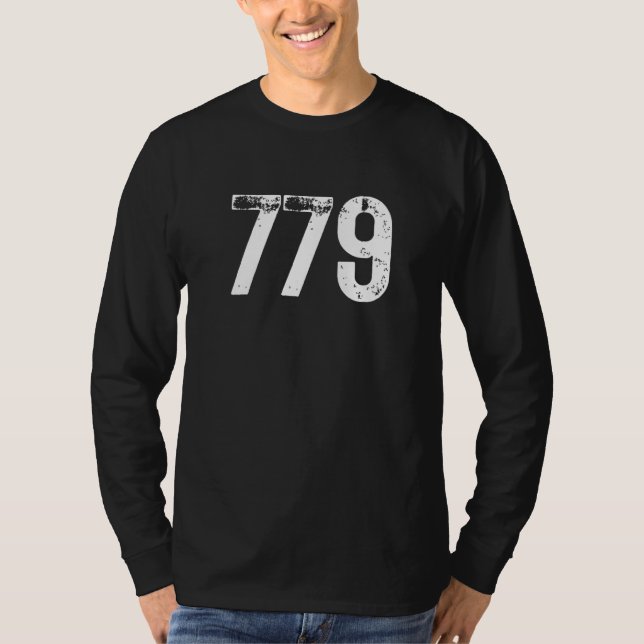 779 Area Code Rockford IL Mobile Telephone Area Co T-Shirt (Front)