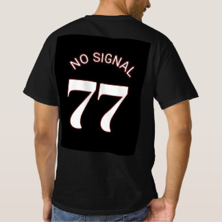 77 No Signal Minimal Streetwear Black T-Shirt