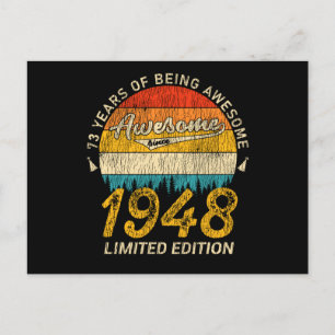 77 Year Old 1948 Retro Awesome 77th Birthday Gift Postcard