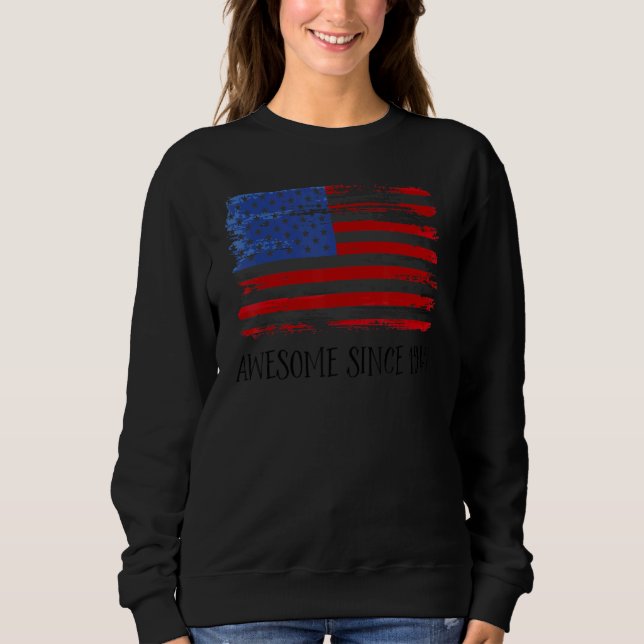 77 Year Old Awesome Since 1945 77th Birthday Sweatshirt (Front)