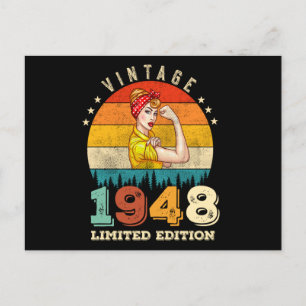 77 Year Old Bday 1948 Vintage 77th Birthday Women Postcard