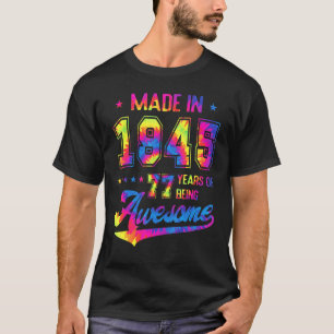 77 Year Old Born In 1945 Tie Dye 77th Birthday Aw T-Shirt