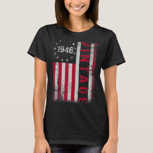 77 Year Old Gifts Vintage 1946 American Flag 77th T-Shirt