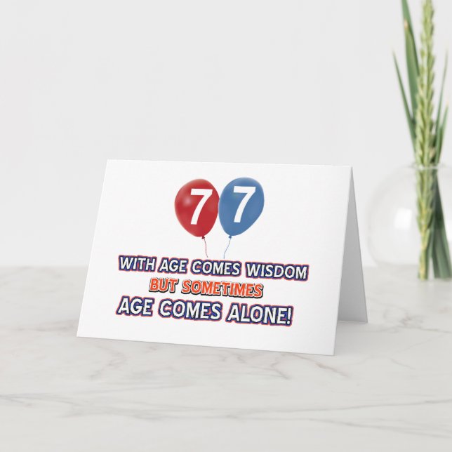77 year old wisdom birthday designs card (Front)