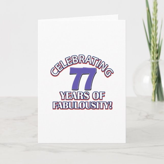 77 years Old birthday designs Card (Front)