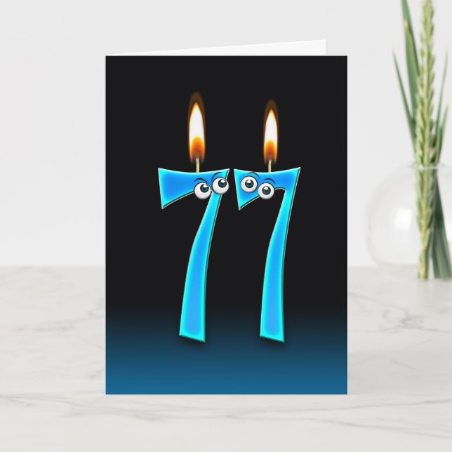 77th Birthday Candles Card (Front)