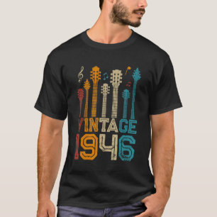 77th Birthday Gifts Vintage 1946 Tee Guitarist Gui