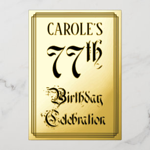 77th Birthday Party — Elegant Script + Custom Name