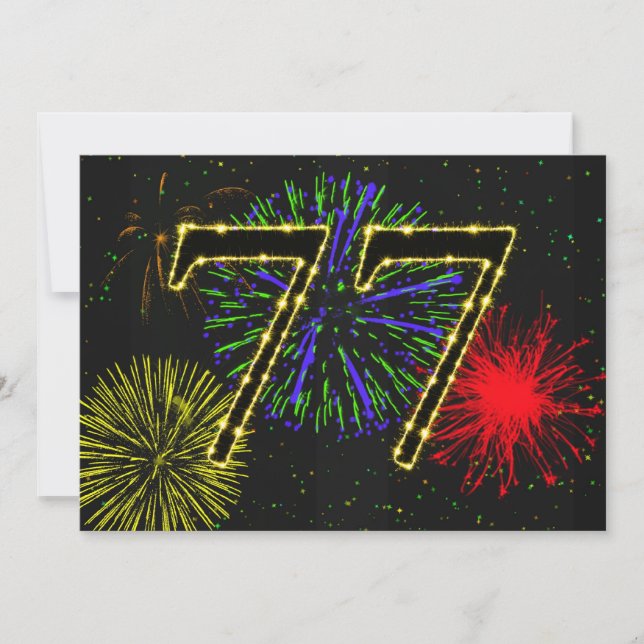 77th birthday party invitate invitation (Front)