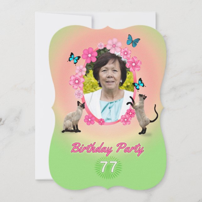 77th Birthday Party Invitation (Front)