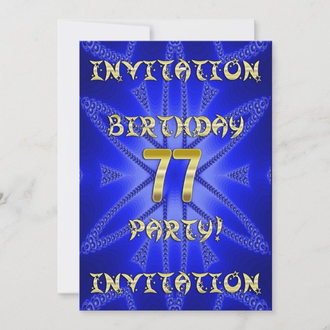 77th Birthday party invitation (Front)