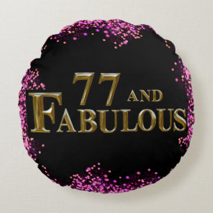 77th Birthday  Round Cushion