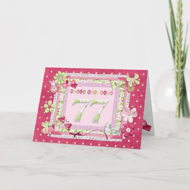 77th birthday scrapbooking style card (Front)
