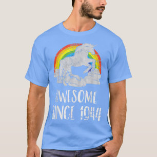 77th birthday, vintage unicorn, Awesome since 1944 T-Shirt