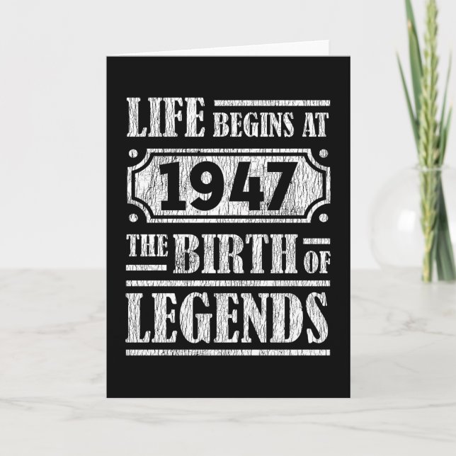 78 Year Old 1947 Birth Of Legend 78th Birthday Card (Front)