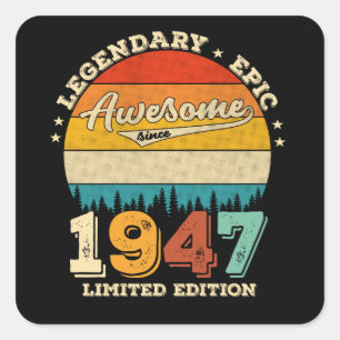 78 Year Old Bday 1947 Awesome 78th Birthday Gift Square Sticker
