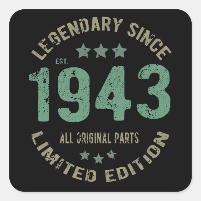 78 Year Old Bday Legend 78th Birthday Square Sticker (Front)