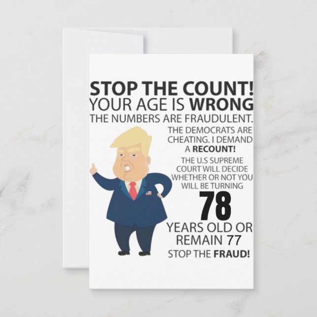 78 Years Trump Happy Birthday Present Funny (Front)