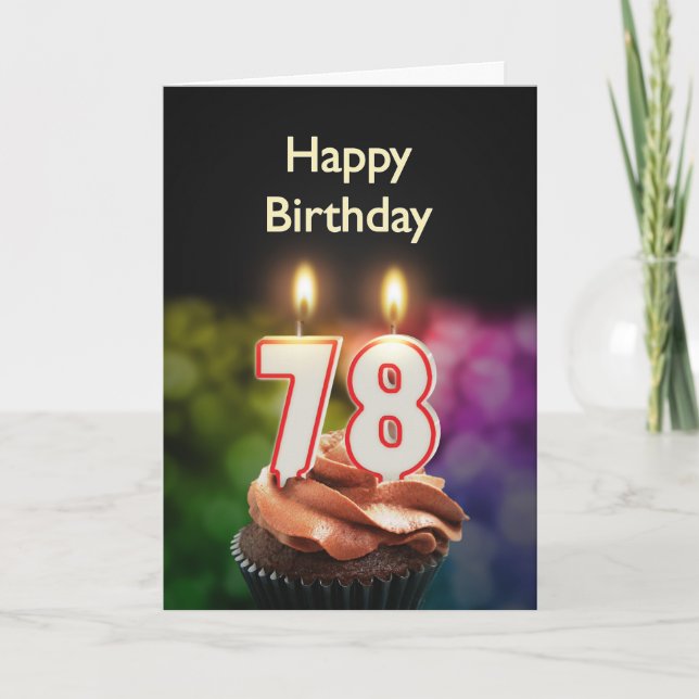 78th Birthday card with Candles (Front)