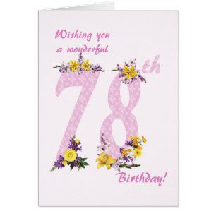 78th Birthday Flower Decorated Numbers