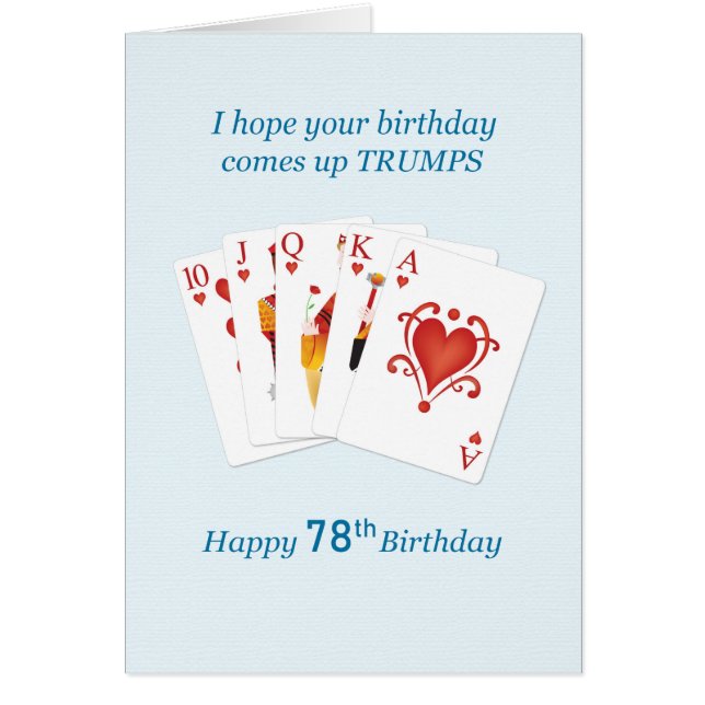78th Birthday, Hearts Full House (Front)